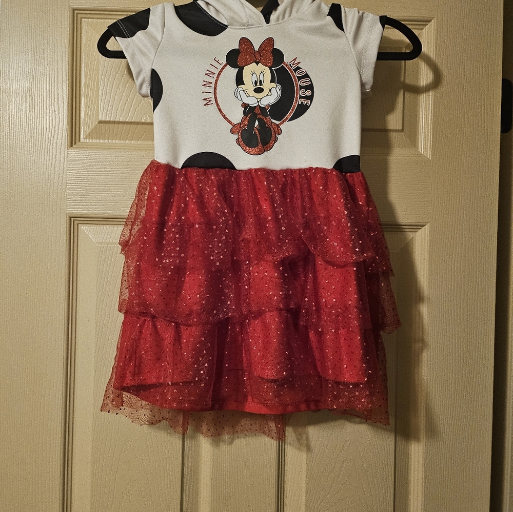 DISNEY MINNIE MOUSE TUTU DRESS  RED/BLACK/WHITE  SIZE (6/6X)